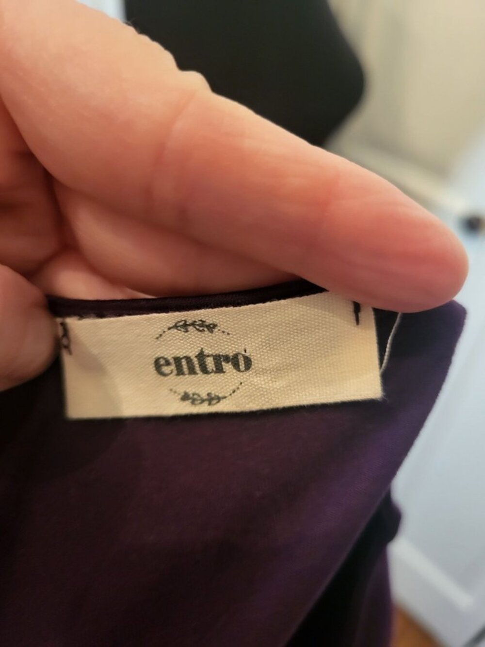 Entro Eggplant Purple Knit Maxi Dress Pleated L Comfort Summer Travel Vacation - Picture 9 of 9